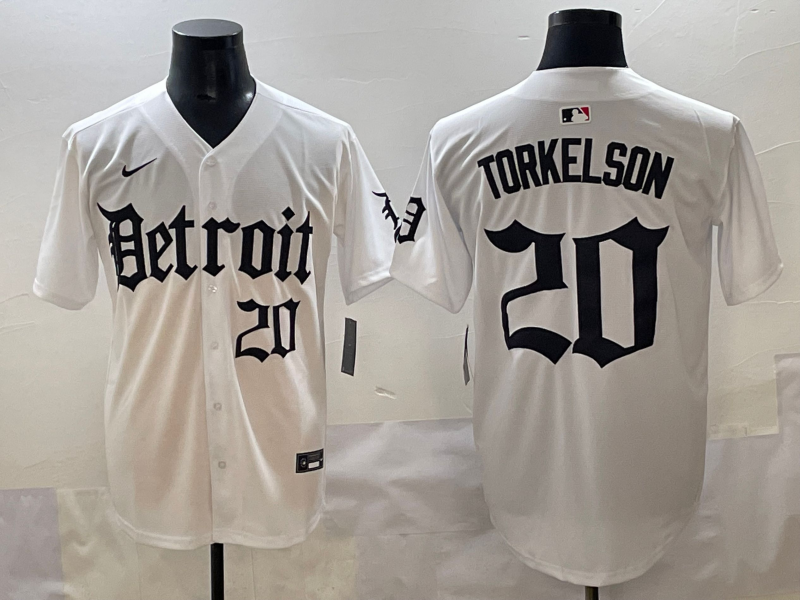 Men's Detroit Tigers Spencer Torkelson #20 White Jersey
